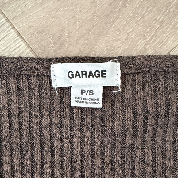 Garage Dark Brown Ribbed Crop Top - Picture 2 of 3